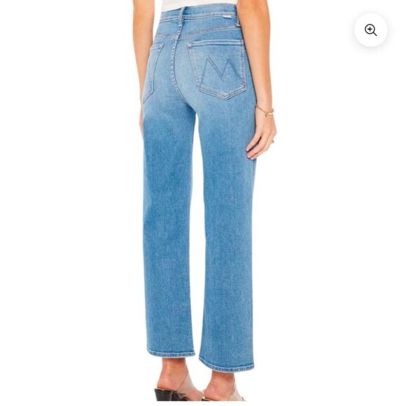 Mother Denim The Rambler Zip Flood Womens High-Waisted Blue Denim Jeans in Out o - Picture 2 of 9